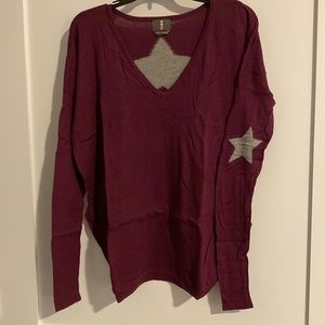 I Jeans by Buffalo thin cotton sweater silver grey star